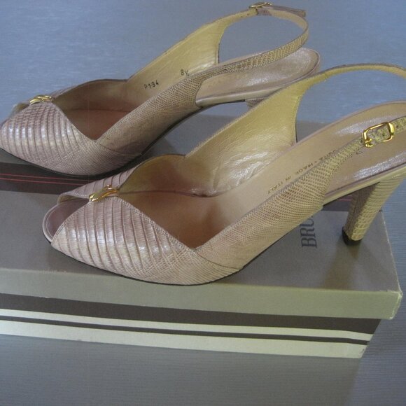 Vintage Bruno Magli Open Toe Pumps. Circa 1980's.